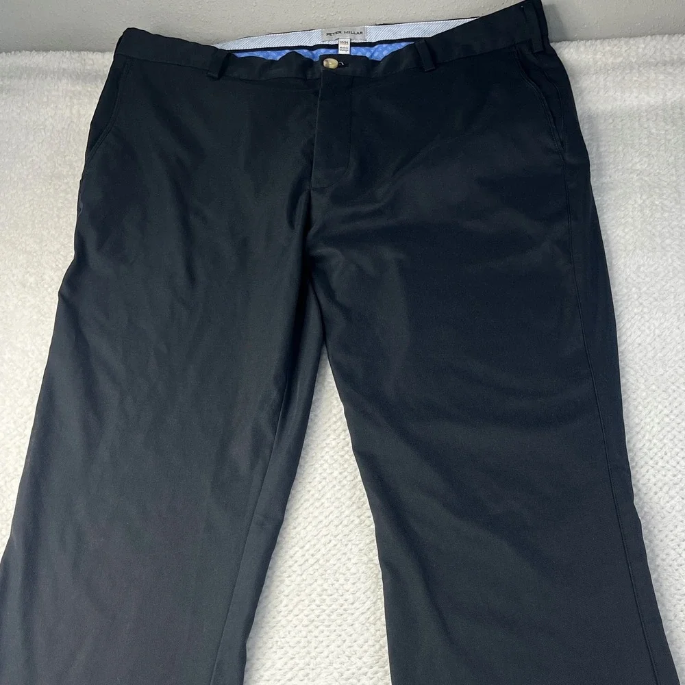Peter Millar‎ E Performance Pants Mens 35/34 Navy Blue Golf Trousers Polyester